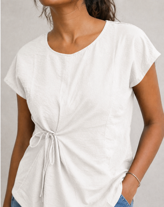 Side Cinch Top in Snow