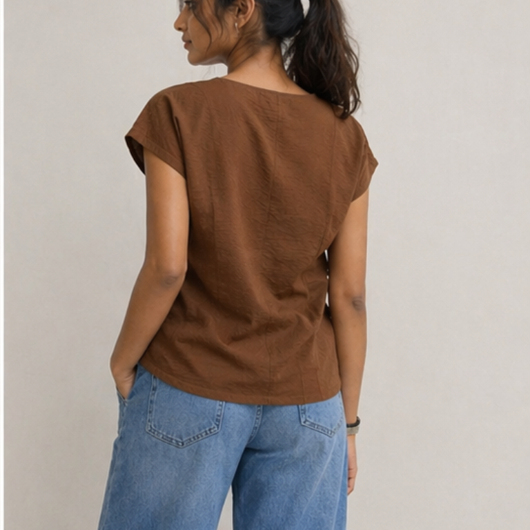 Side Cinch Top in Mocha