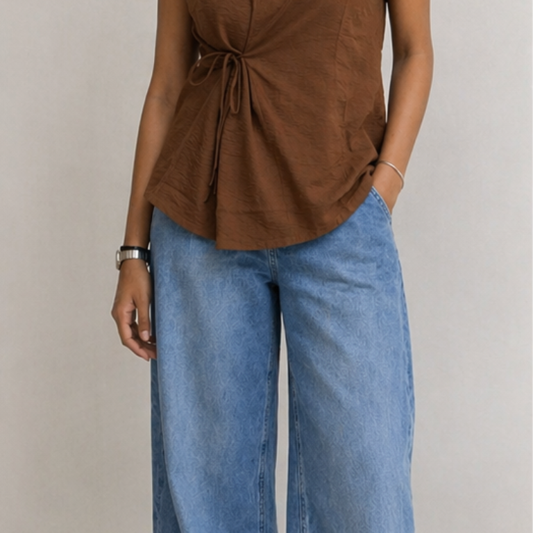 Side Cinch Top in Mocha