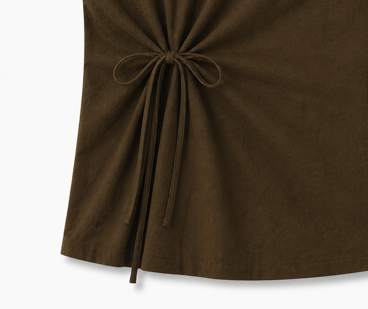 Side Cinch Top in Mocha