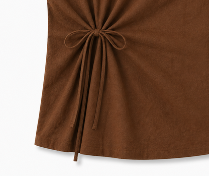 Side Cinch Top in Mocha