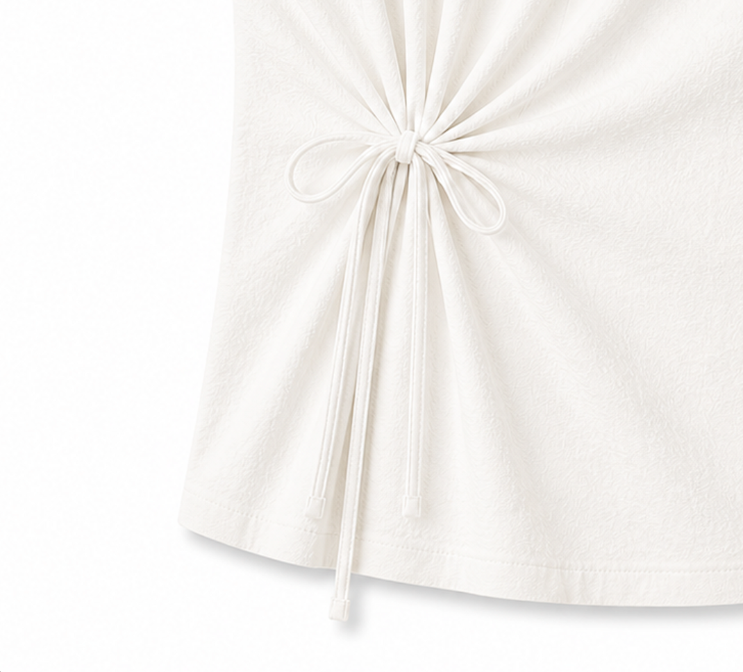 Side Cinch Top in Snow